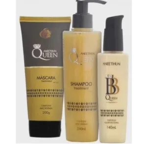 Queen Macadamia Camelina Hair Protection Nourishing Kit 3 Itens - Aneethun