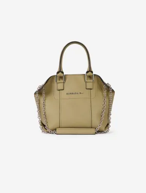 "Little Chamallow" bag in linden green leather