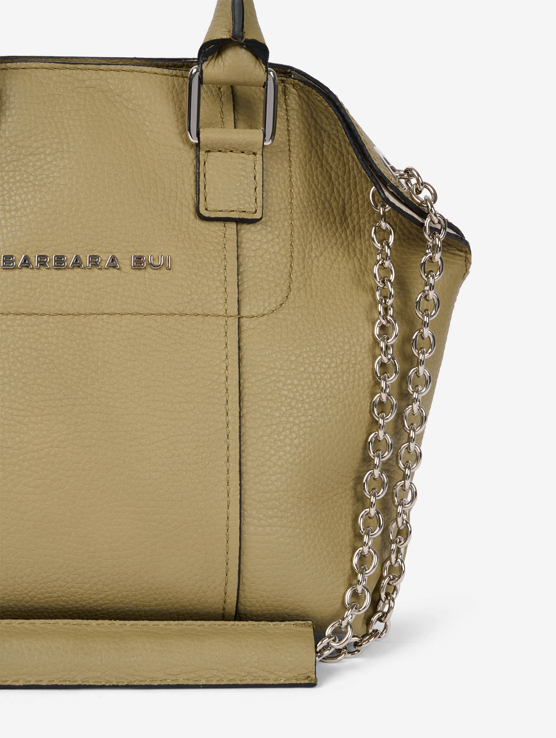 "Little Chamallow" bag in linden green leather
