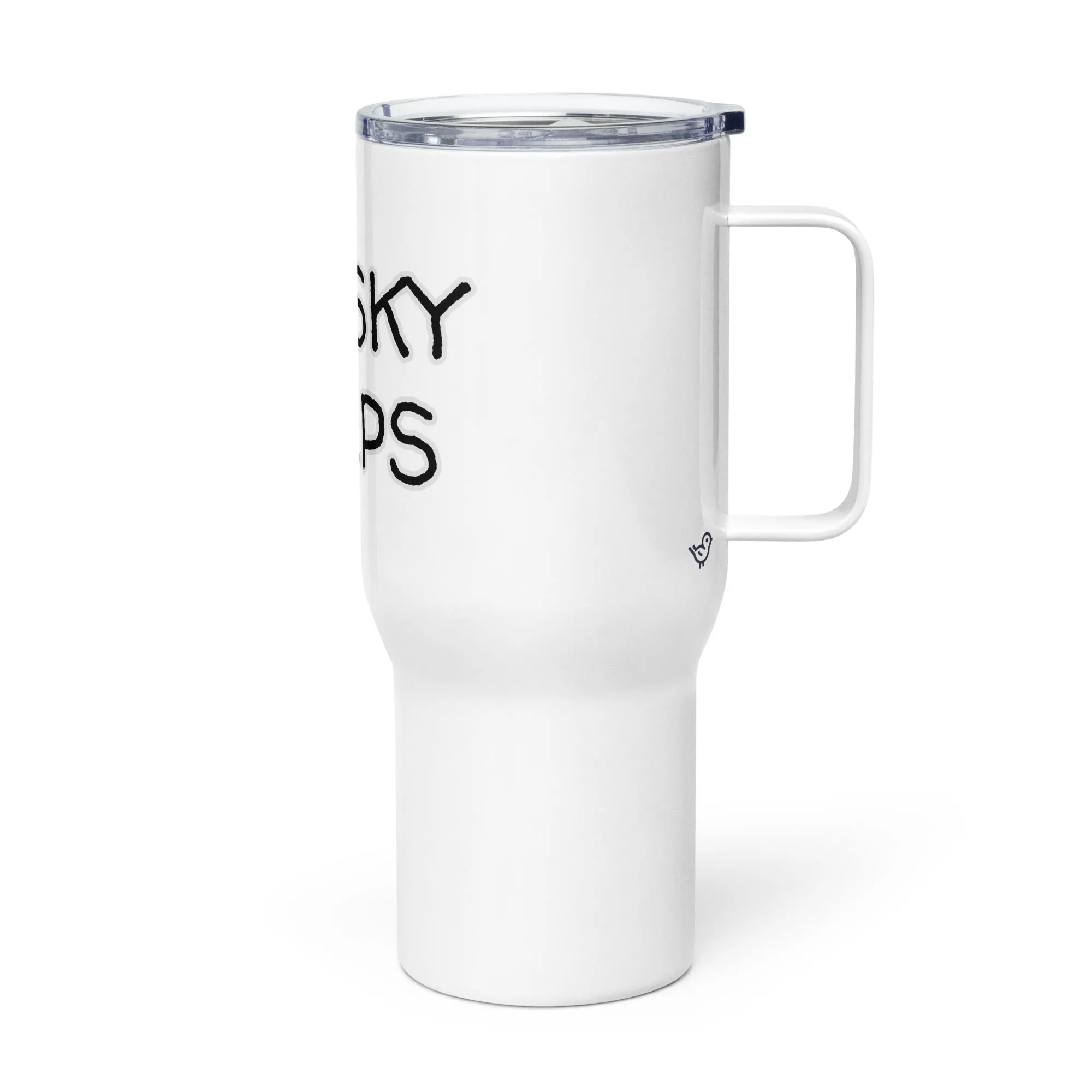 "Whisky Helps" Travel mug with Handle