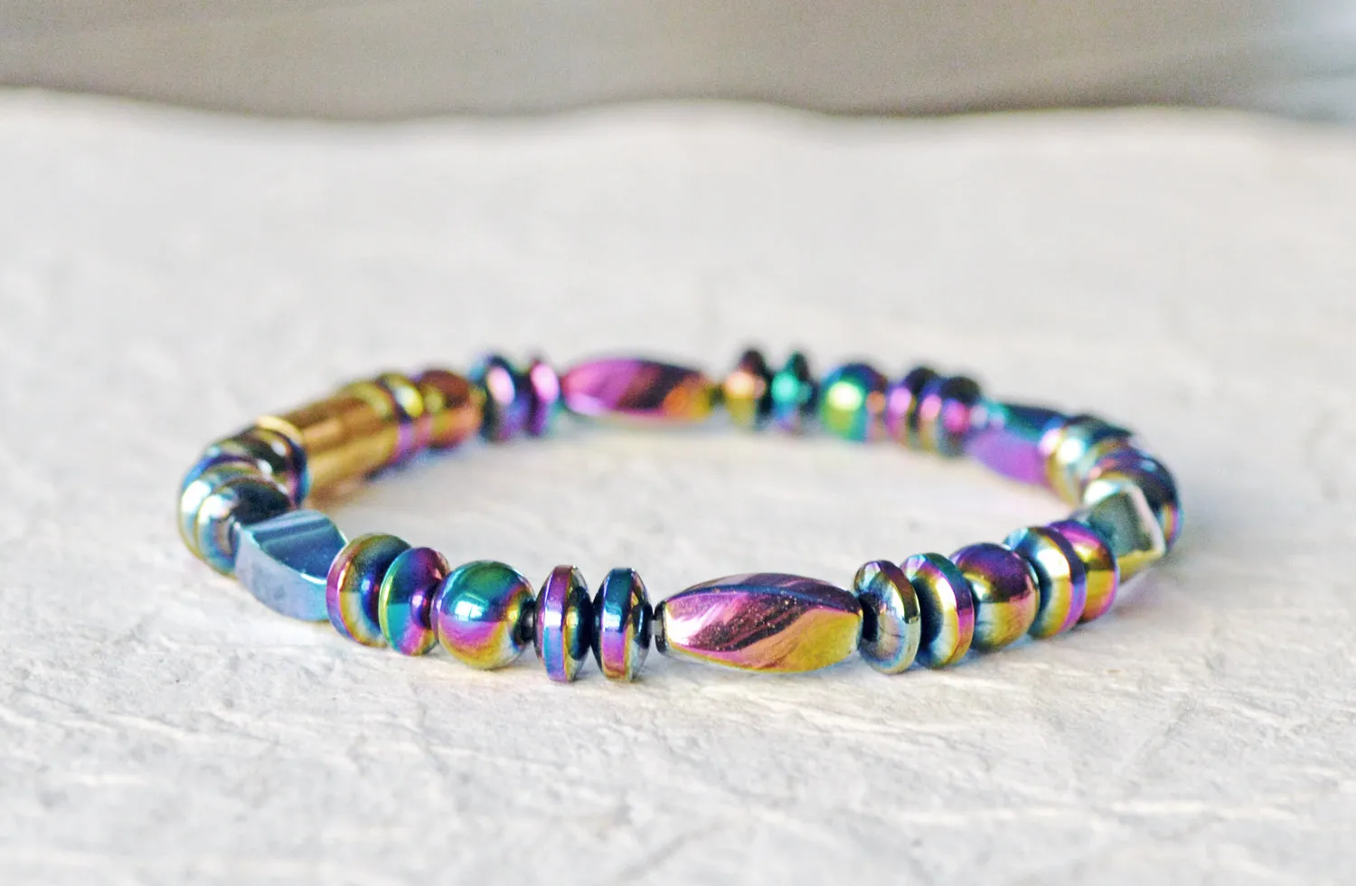 Rainbow Twists Magnetic Therapy Bracelet for Pain