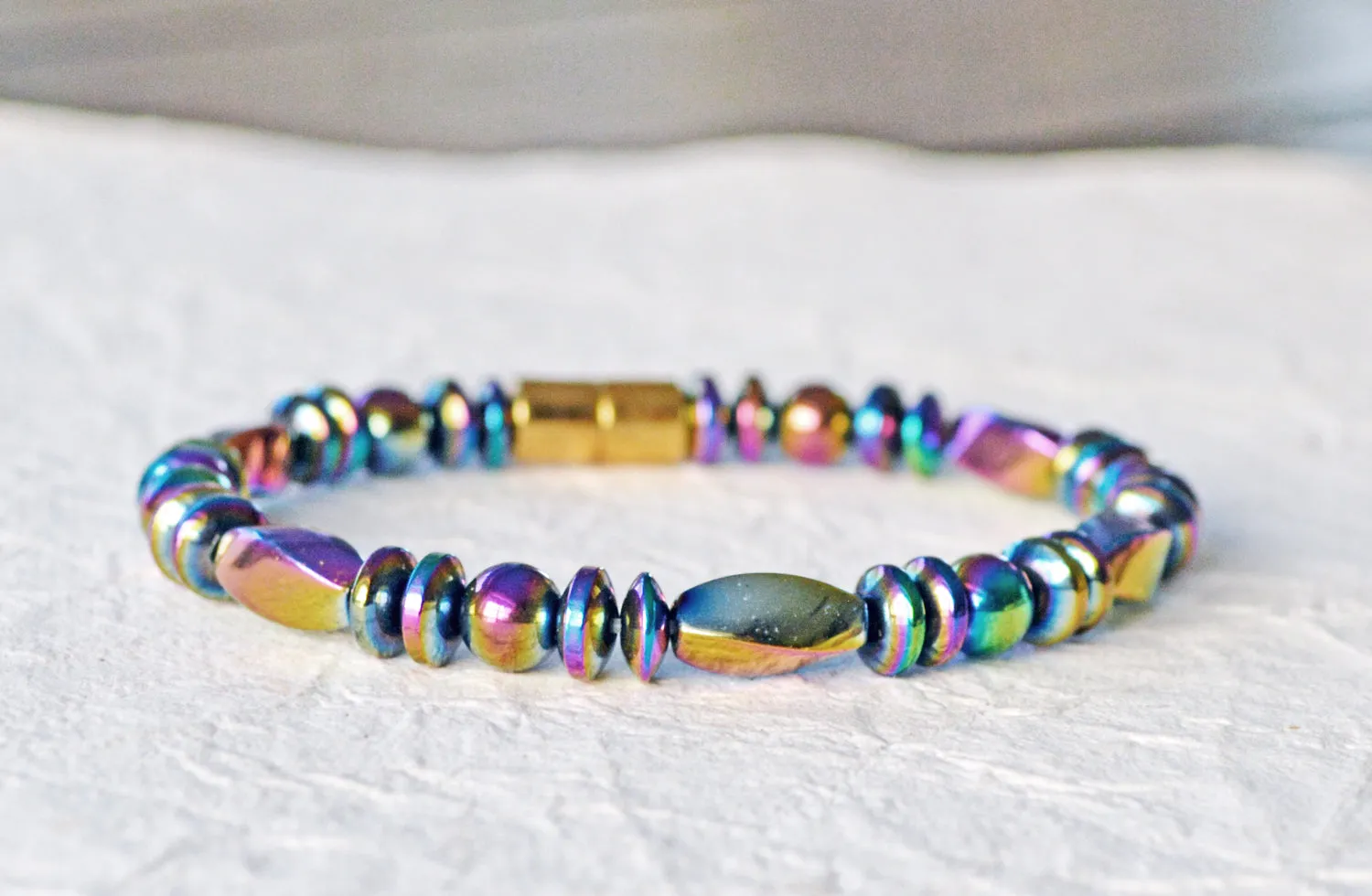 Rainbow Twists Magnetic Therapy Bracelet for Pain