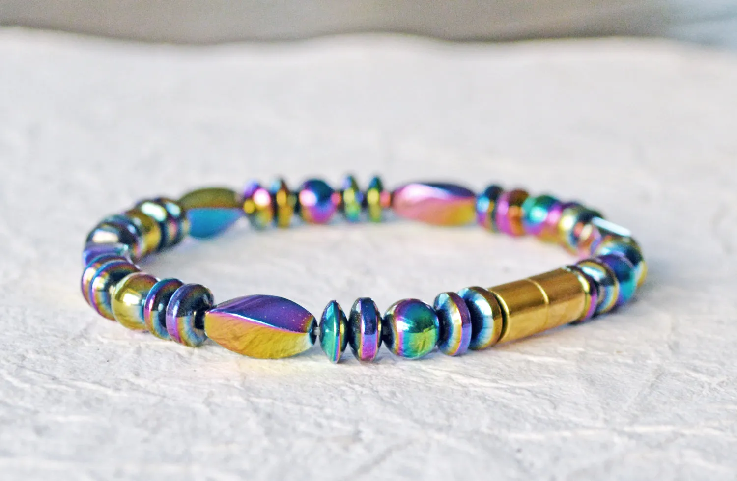 Rainbow Twists Magnetic Therapy Bracelet for Pain