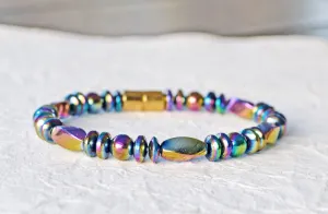 Rainbow Twists Magnetic Therapy Bracelet for Pain