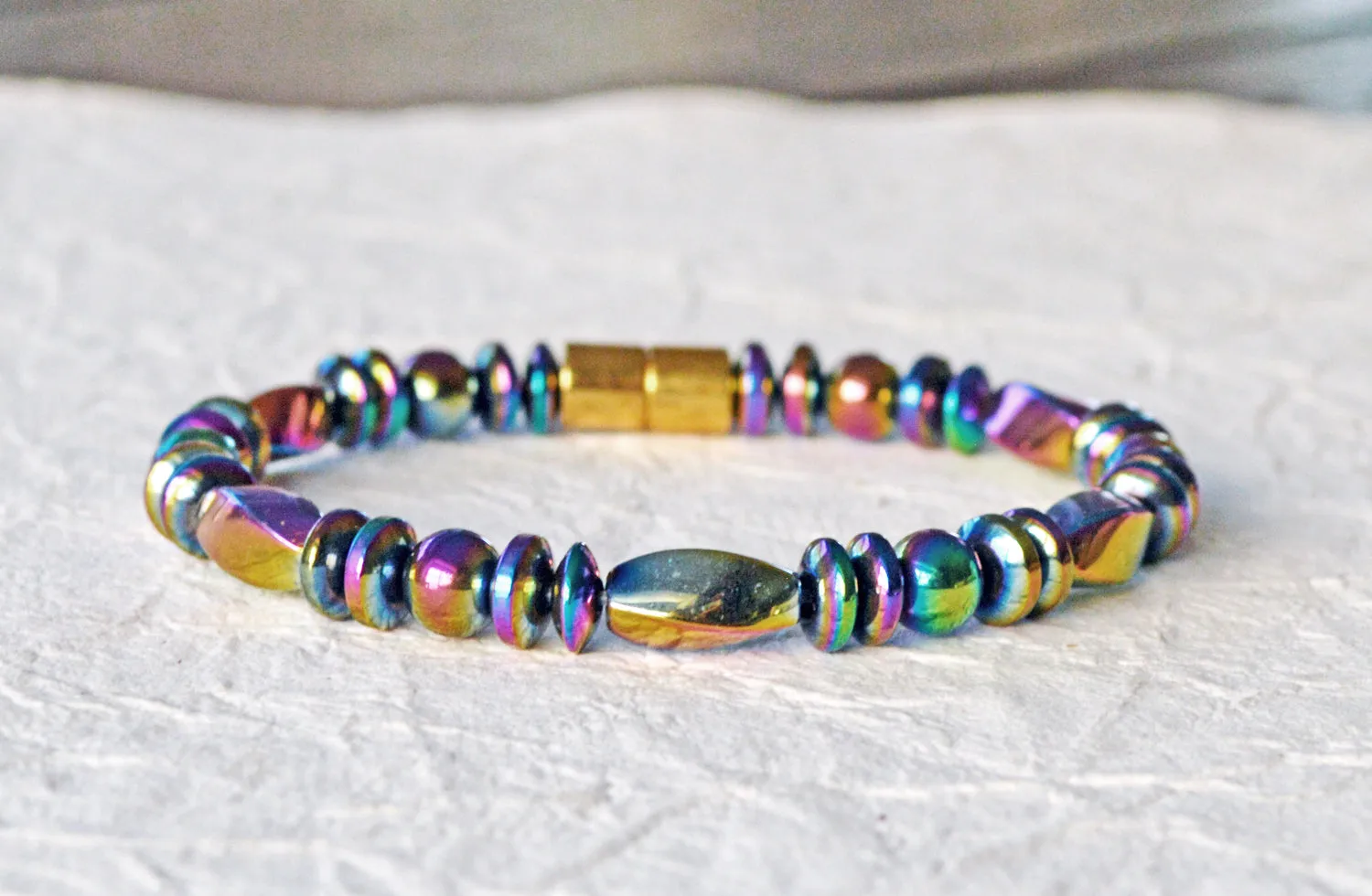 Rainbow Twists Magnetic Therapy Bracelet for Pain
