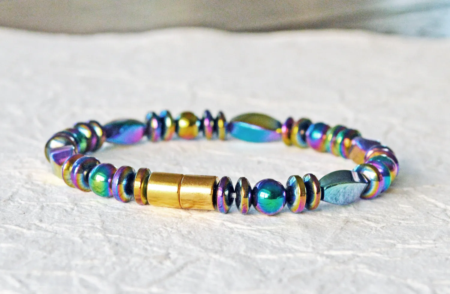 Rainbow Twists Magnetic Therapy Bracelet for Pain