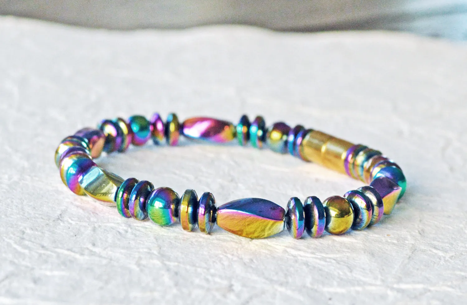 Rainbow Twists Magnetic Therapy Bracelet for Pain