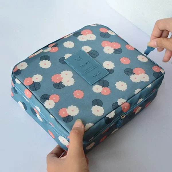 Realaiot Womens Cosmetic Toiletry Bags Travel Makeup Bag Girl's Cute Printing organizer make up Pouch Men high quality Washing Bag New