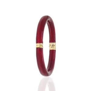 Red Enamel Snakeskin Bangle Bracelet-(LARGE)