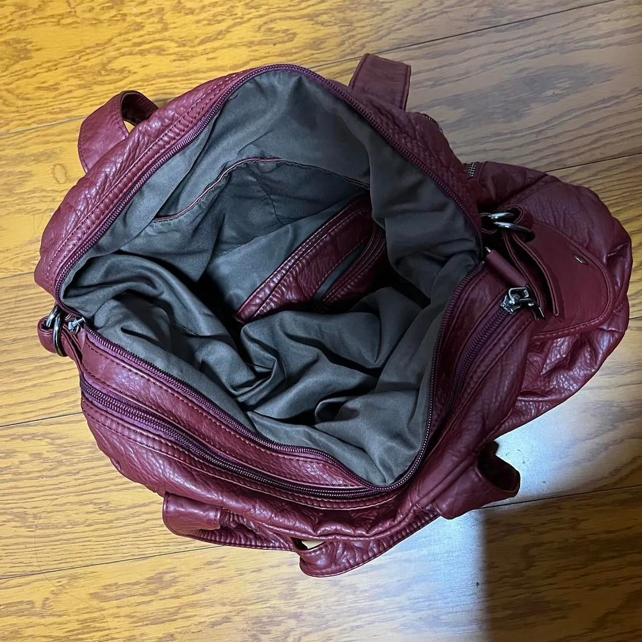 Red PU Leather Large Capacity Bag
