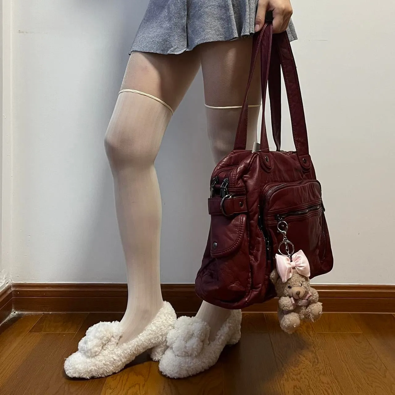Red PU Leather Large Capacity Bag