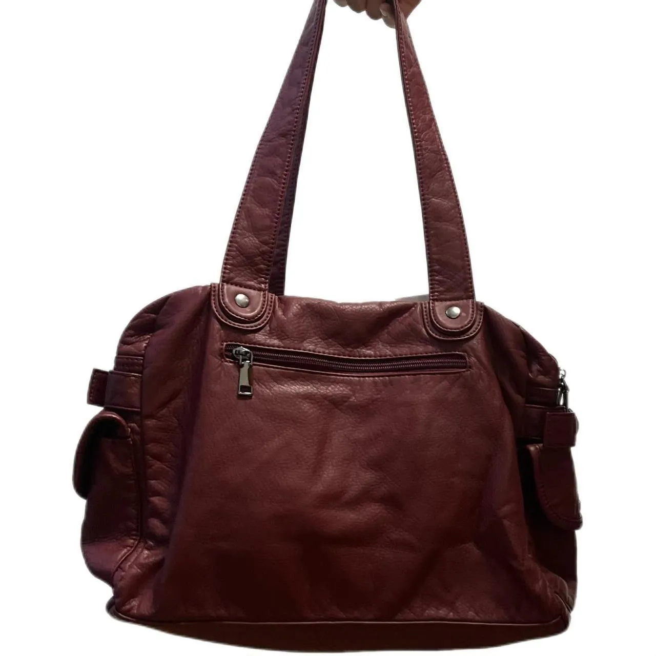 Red PU Leather Large Capacity Bag