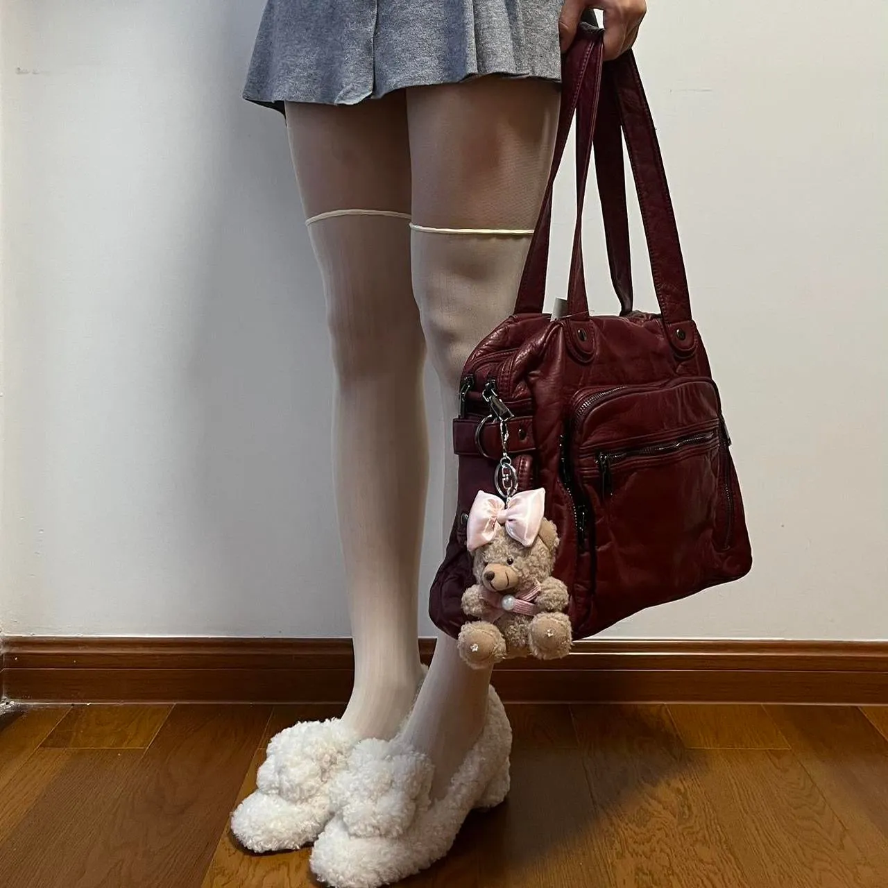 Red PU Leather Large Capacity Bag