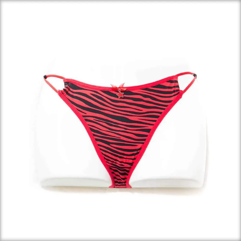 Red Tiger Print Bikini Panty