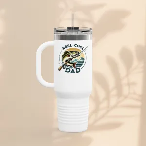 Reel Cool Dad Insulated Travel Mug - Perfect Father's Day Gift, Fishing Lover Mug, Outdoor Adventure Tumbler, Summer Drinkware