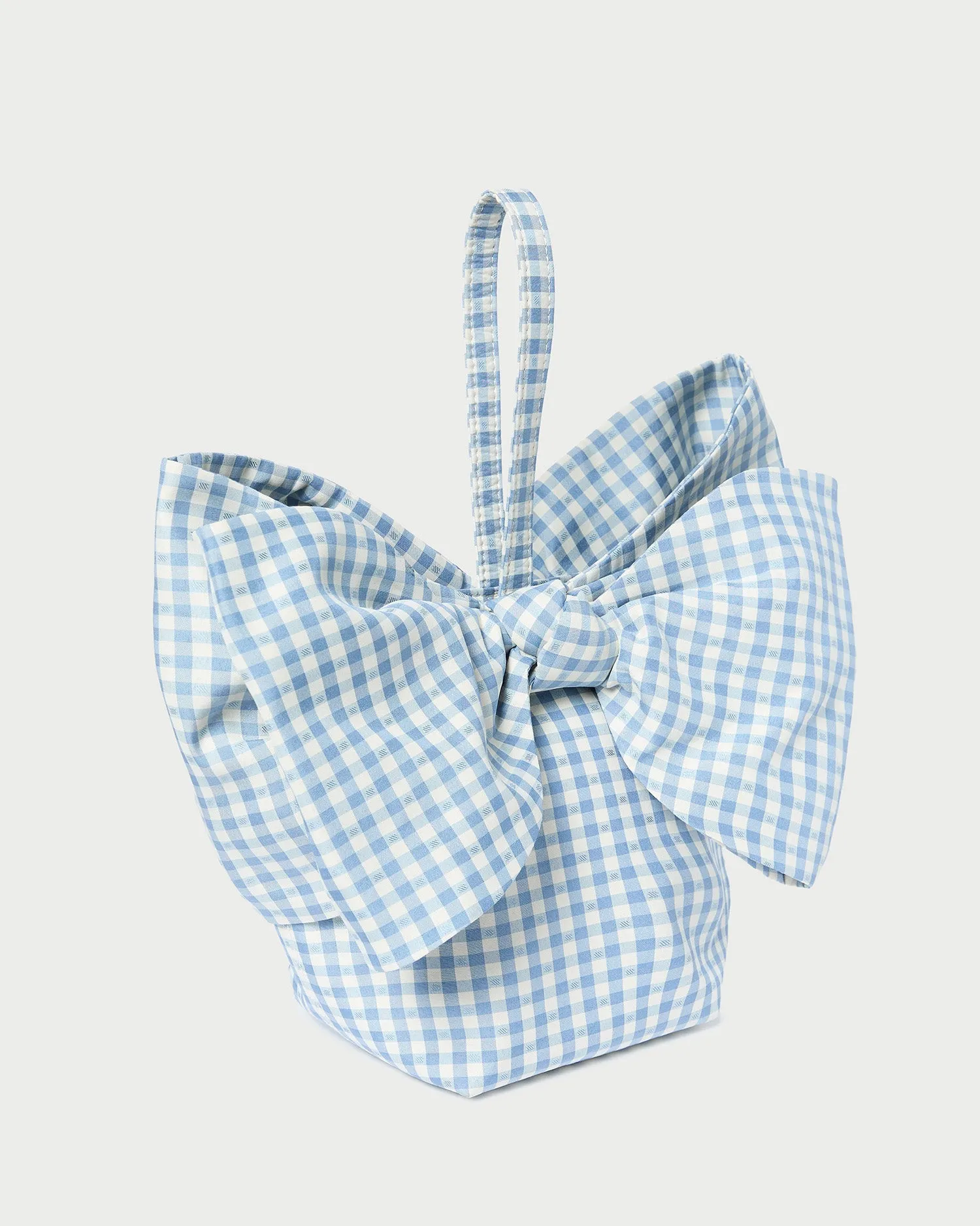 Ruby Blue Gingham Bow Bag