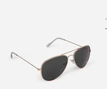 SADIE METAL AVIATOR SUNGLASSES - gold smoke