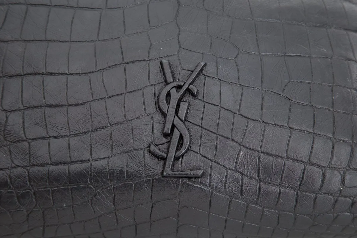 Saint Laurent Black Embossed Niki Shopping Tote