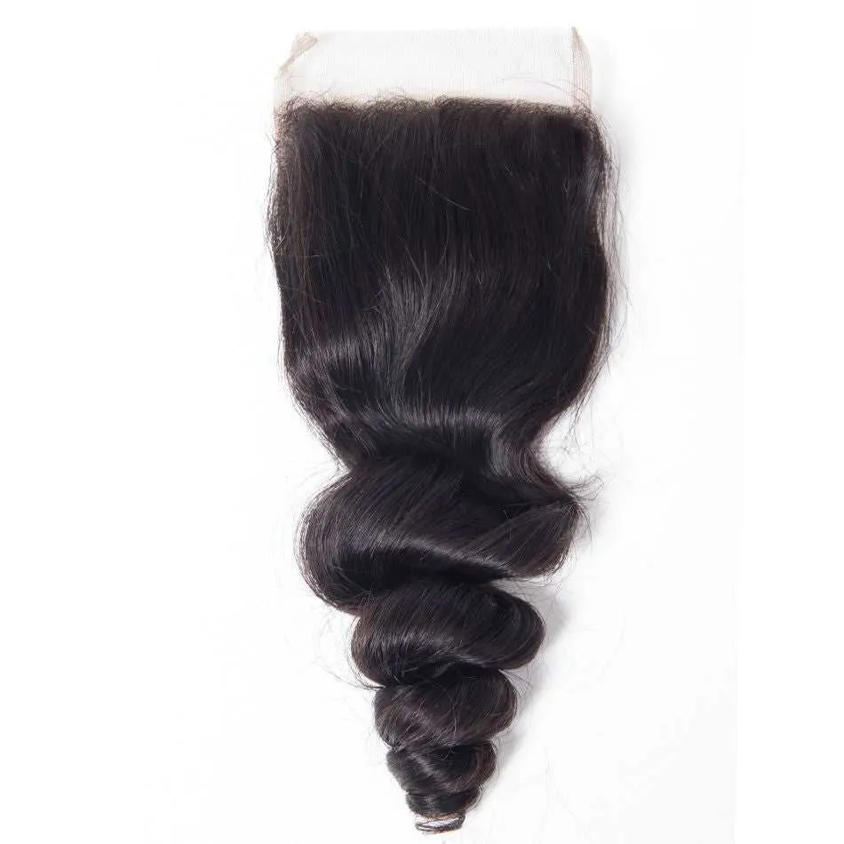 Sdamey 4x4 Lace Closure Brazilian Loose Wave Human Hair Closure Lace Hair Extensions