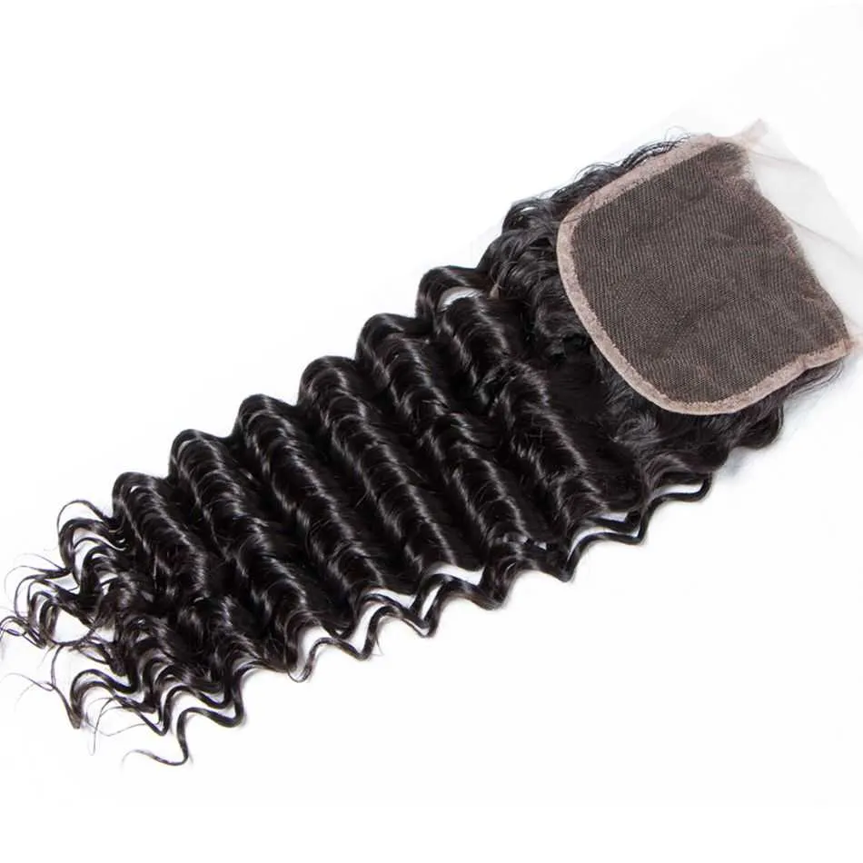 Sdamey Brazilian Deep Wave Human Hair 7X7 Lace Closure