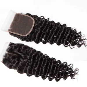 Sdamey Brazilian Deep Wave Human Hair 7X7 Lace Closure