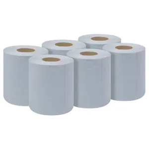 Sealey Blue Embossed 2-Ply Paper Roll 60m - Pack of 6