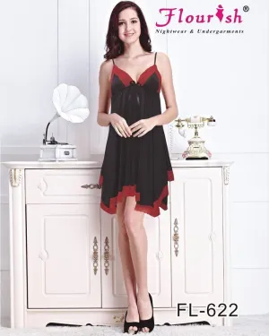 Sexy Short Nighty - FL-622- Flourish Sleepwear Nighty