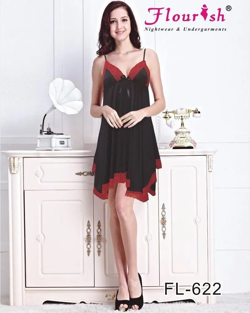 Sexy Short Nighty - FL-622- Flourish Sleepwear Nighty