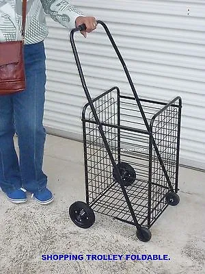 SHOPPING TROLLEY HEAVY DUTY ALL METAL FOLDING- BRAND NEW.