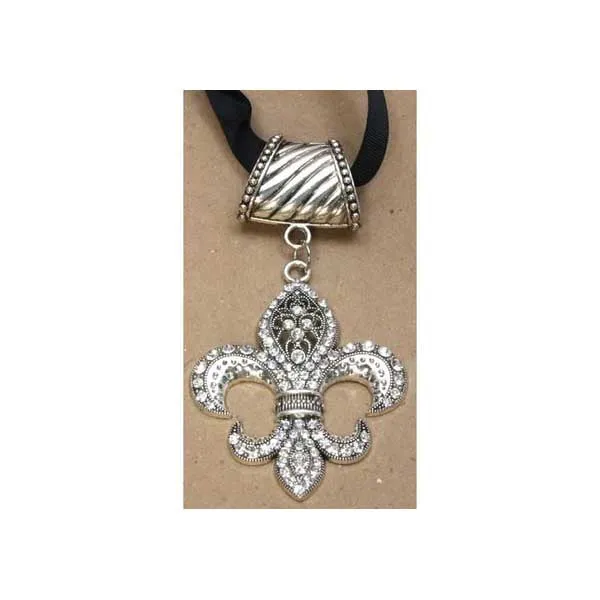 Silver-tone Scarf Slide, Fleur De Lis