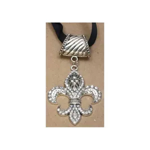 Silver-tone Scarf Slide, Fleur De Lis
