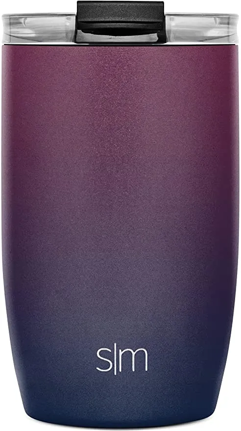 Simple Modern Travel Coffee Mug Insulated Stainless Steel Thermos Cup Voyager with Straw and Clear Flip Lid 12oz (350ml) Tumbler, Ombre: Mystic Moon