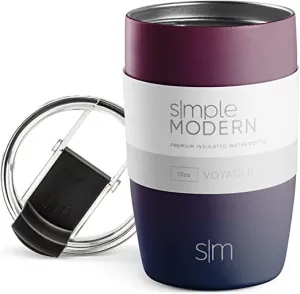 Simple Modern Travel Coffee Mug Insulated Stainless Steel Thermos Cup Voyager with Straw and Clear Flip Lid 12oz (350ml) Tumbler, Ombre: Mystic Moon