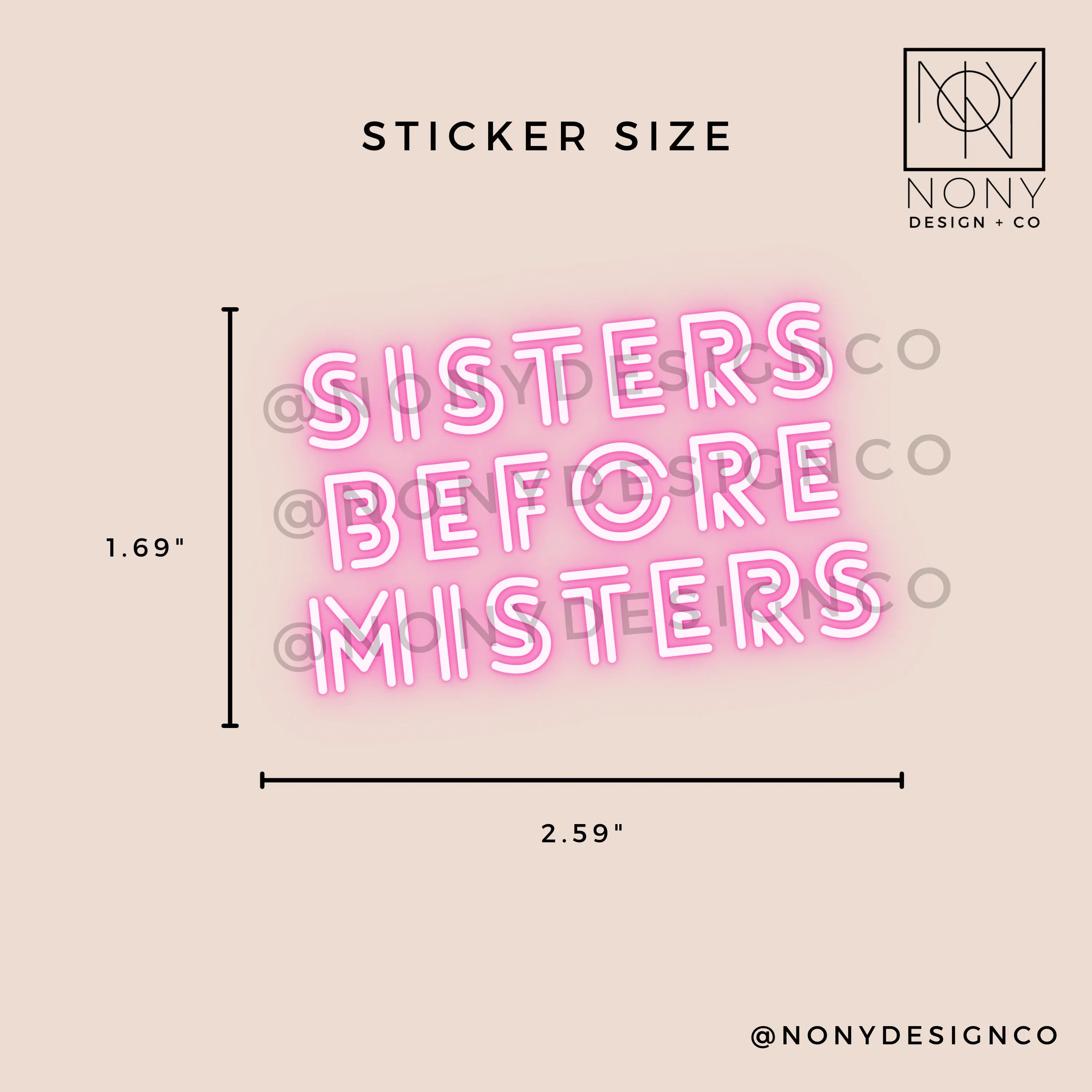 Sisters Before Misters Iridescent Holographic Die Cut Sticker
