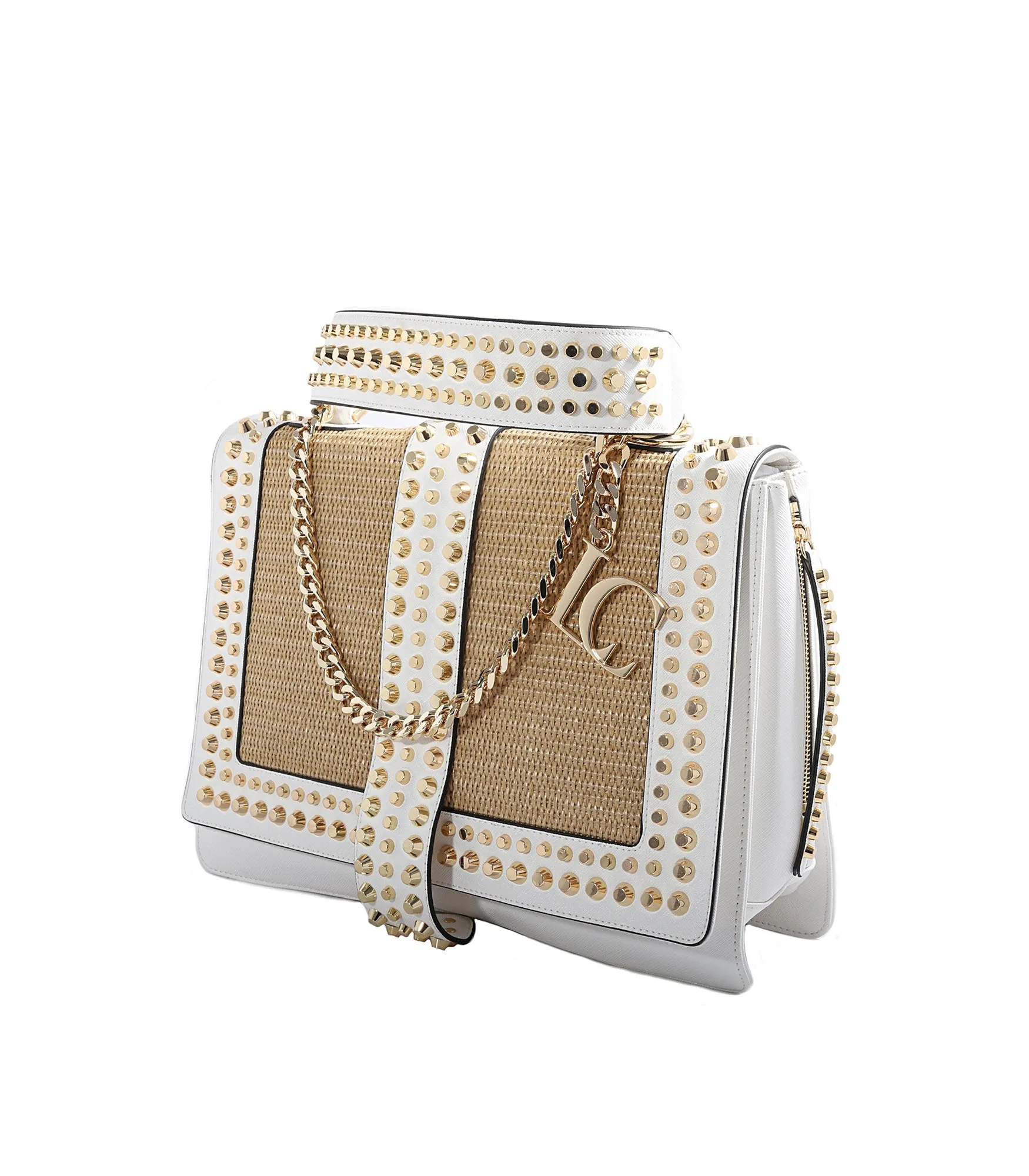 Skylab Large Shopping Raffia   Ecop - Beige/White