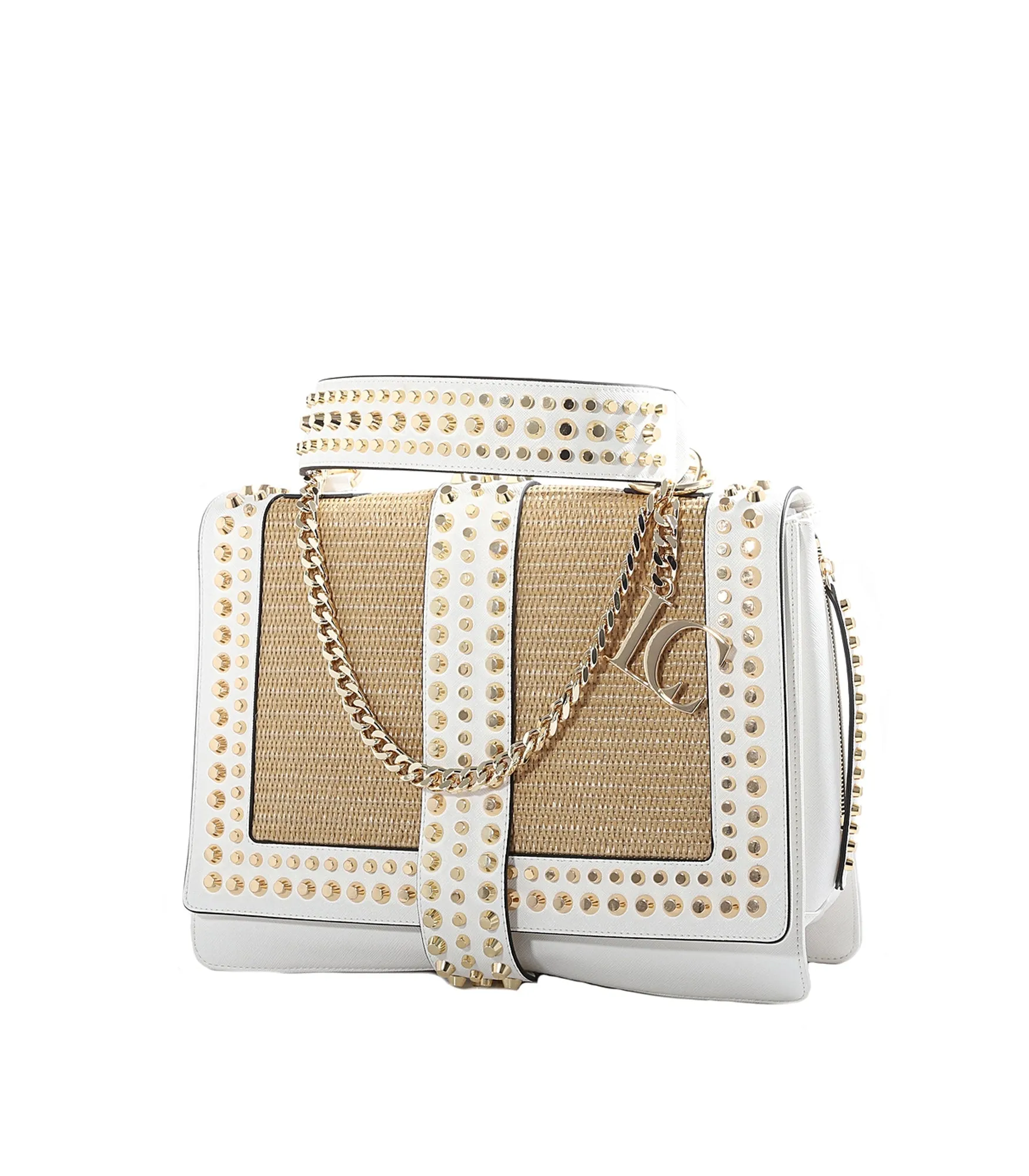 Skylab Large Shopping Raffia   Ecop - Beige/White