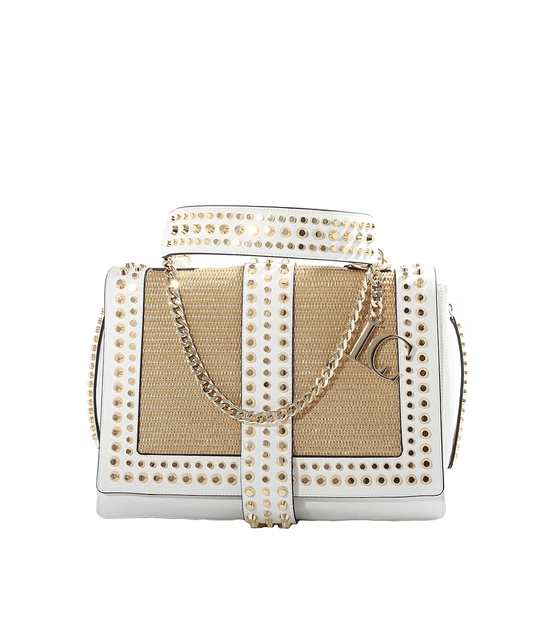 Skylab Large Shopping Raffia   Ecop - Beige/White