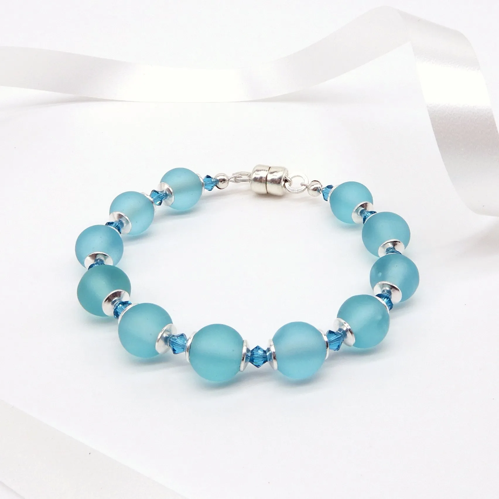 Small Matte Round Beaded Bracelet