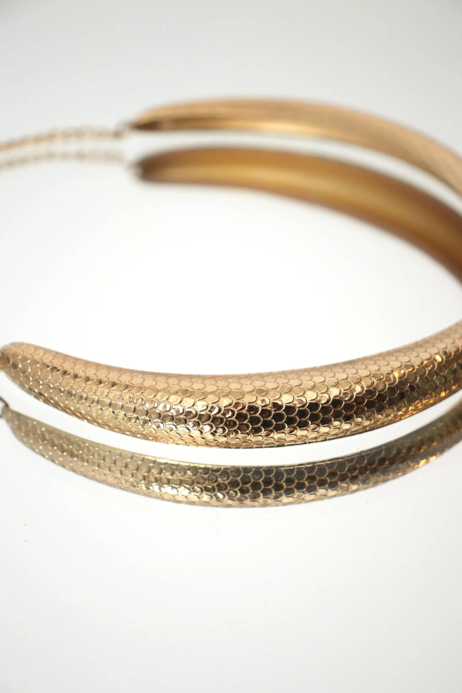 Snake Embossed Tassel Choker