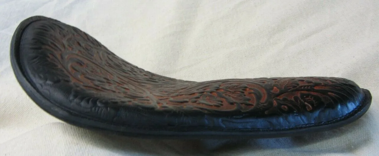 Spring Seat Chopper Bobber Harley Sportster Honda 11x14 AntBrn Oak Leaf Leather