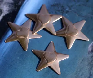 Star shapes with Heart Embossed metal blanks