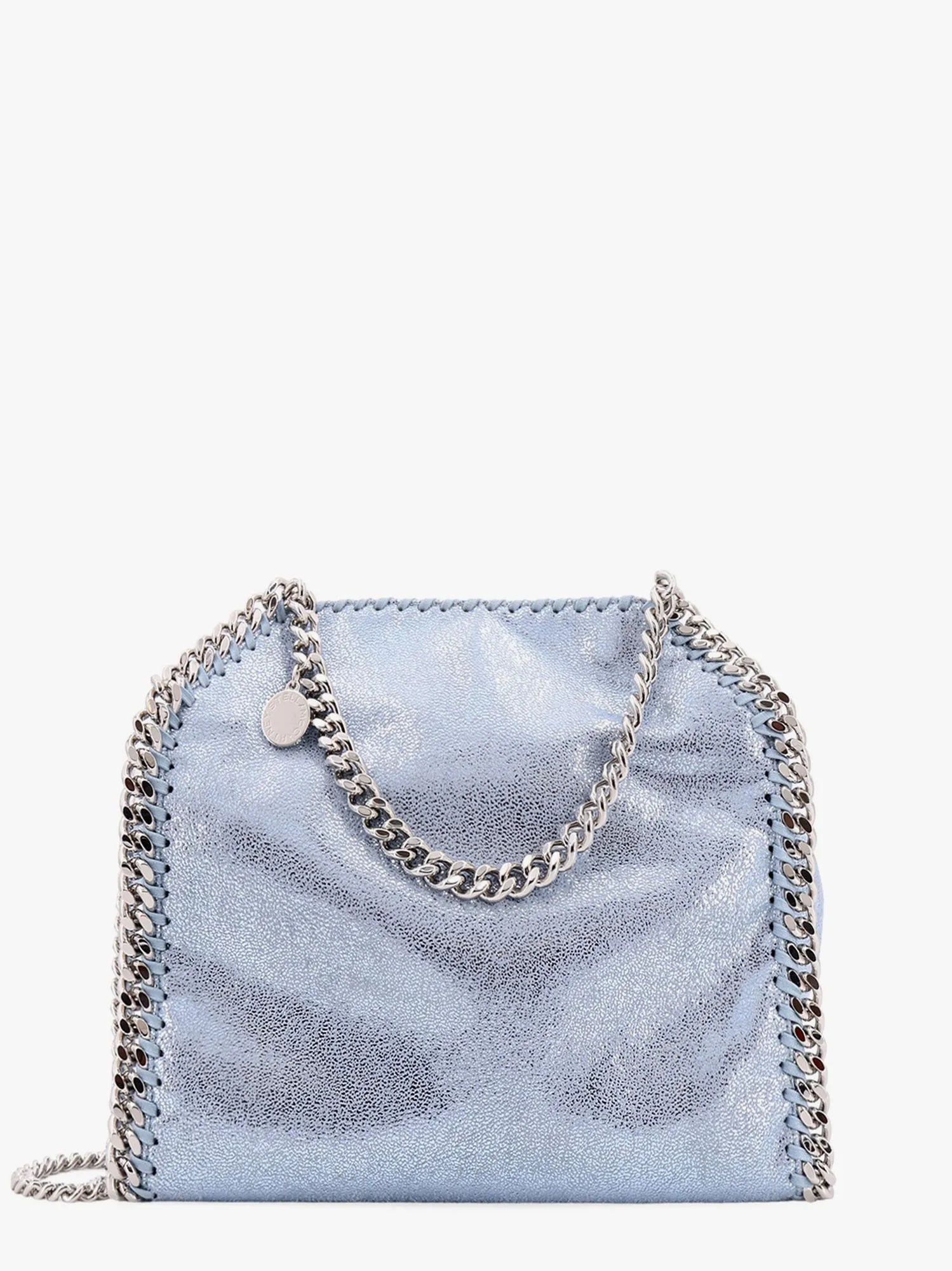 Stella Mccartney Falabella Mini Tote Shoulder Bag In Shaggy Deer Eco Shiny Fabric