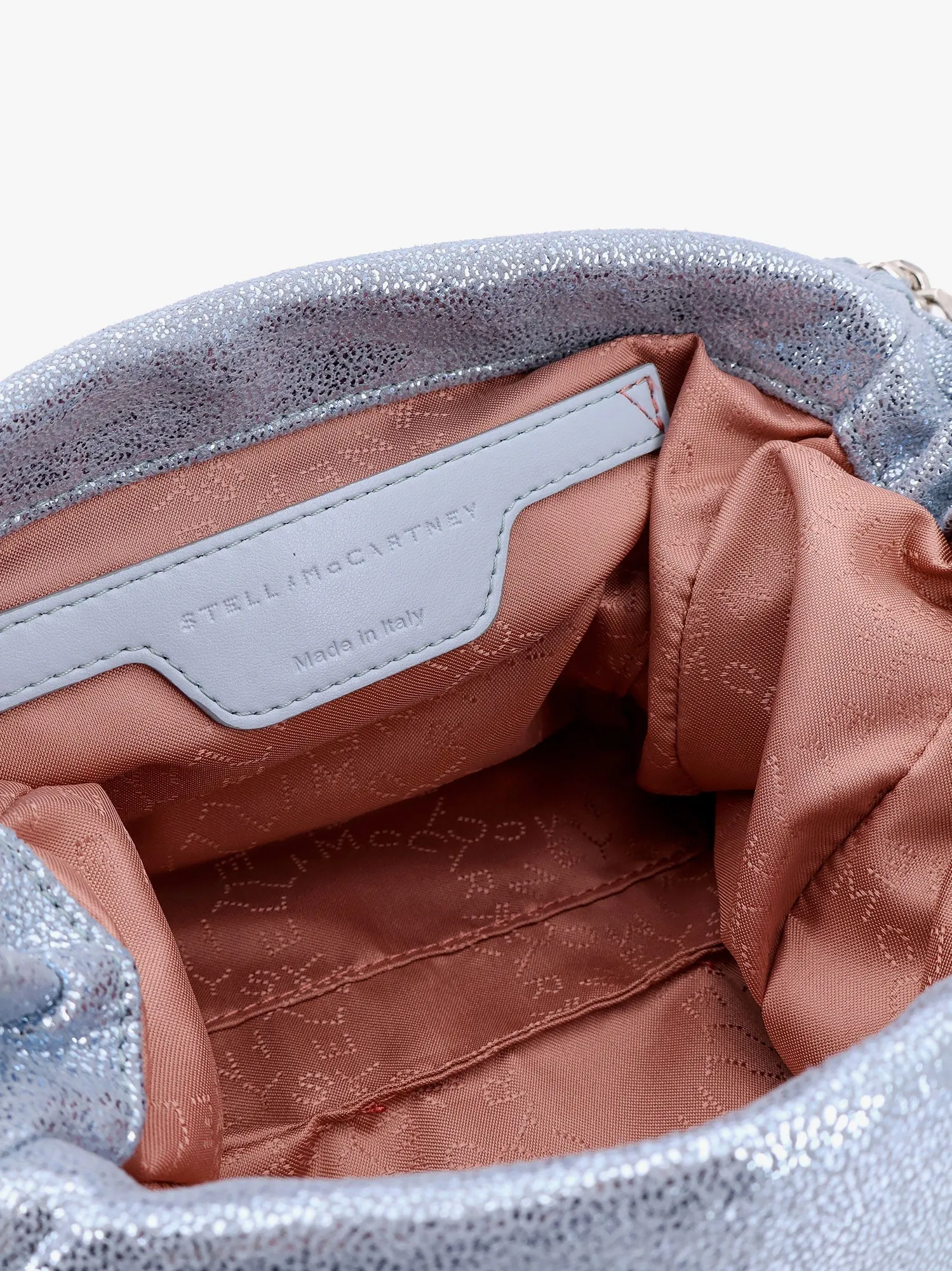 Stella Mccartney Falabella Mini Tote Shoulder Bag In Shaggy Deer Eco Shiny Fabric