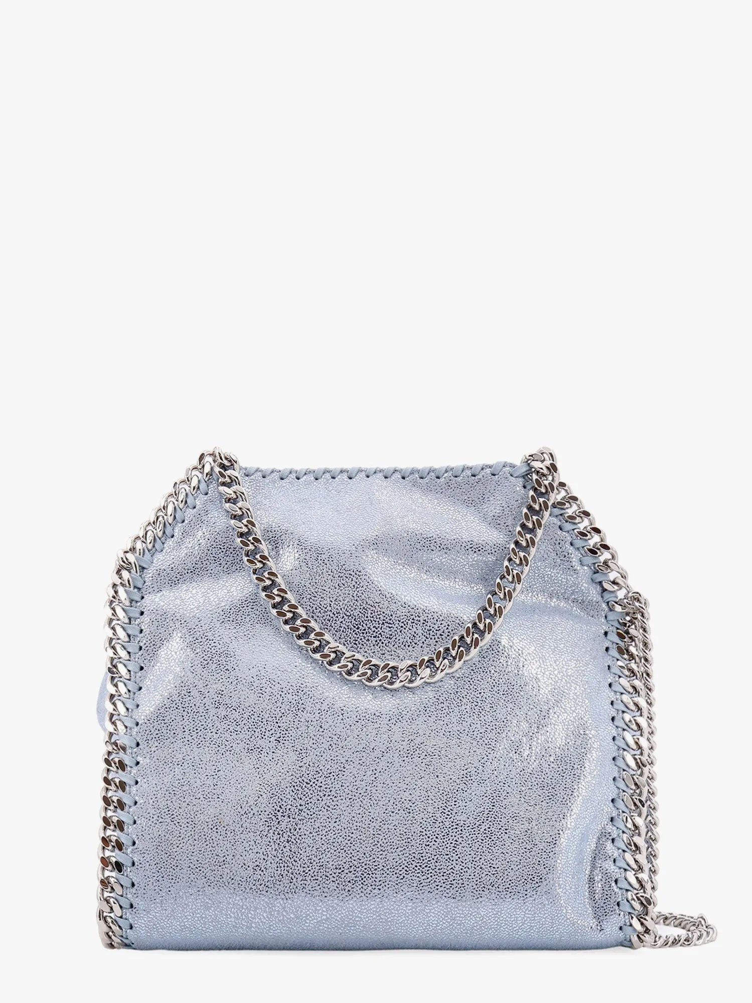 Stella Mccartney Falabella Mini Tote Shoulder Bag In Shaggy Deer Eco Shiny Fabric