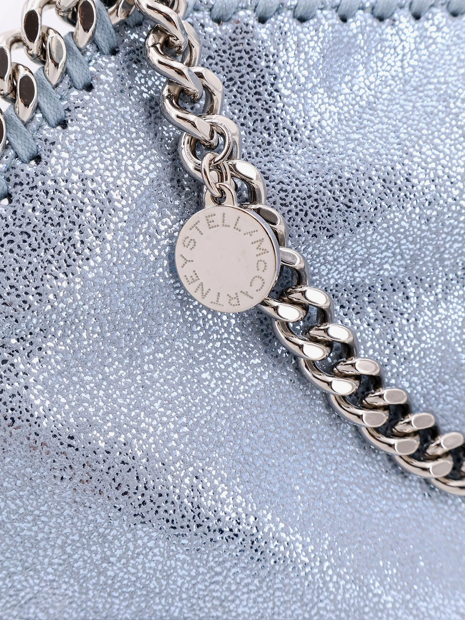 Stella Mccartney Falabella Mini Tote Shoulder Bag In Shaggy Deer Eco Shiny Fabric