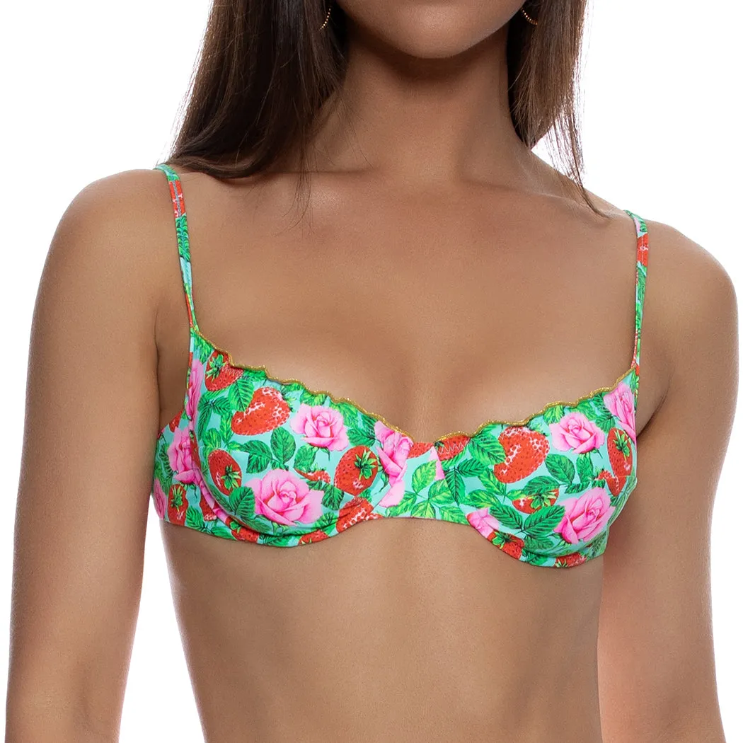 STRAWBERRY FIELDS - Wavy Luxe Stitch Minimal Balconette Top