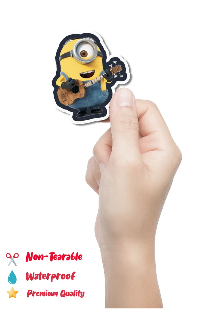 Stuart Minion With Guitar Sticker