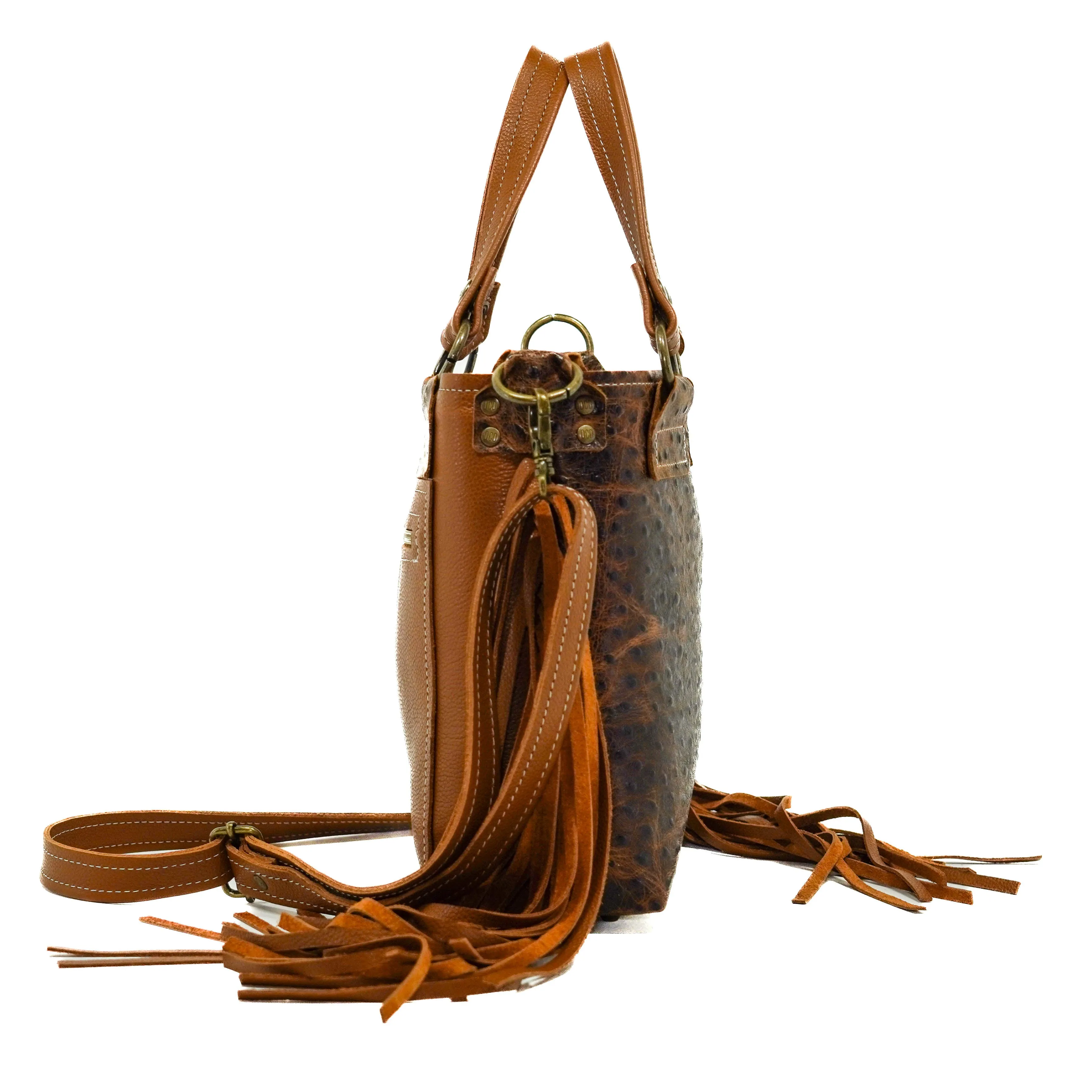 Swift - Ostrich Embossed w/ Dulce De Leche Leather