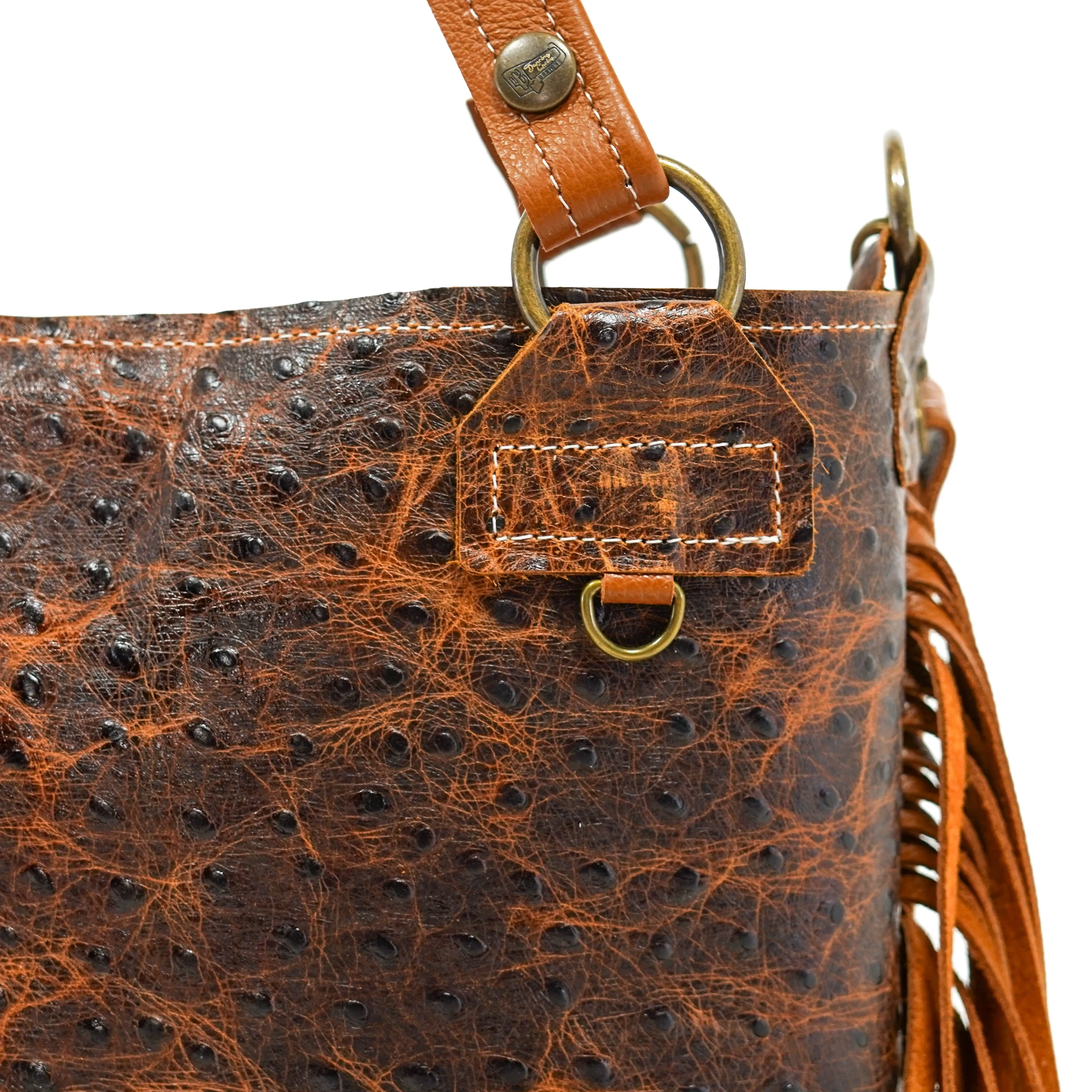 Swift - Ostrich Embossed w/ Dulce De Leche Leather