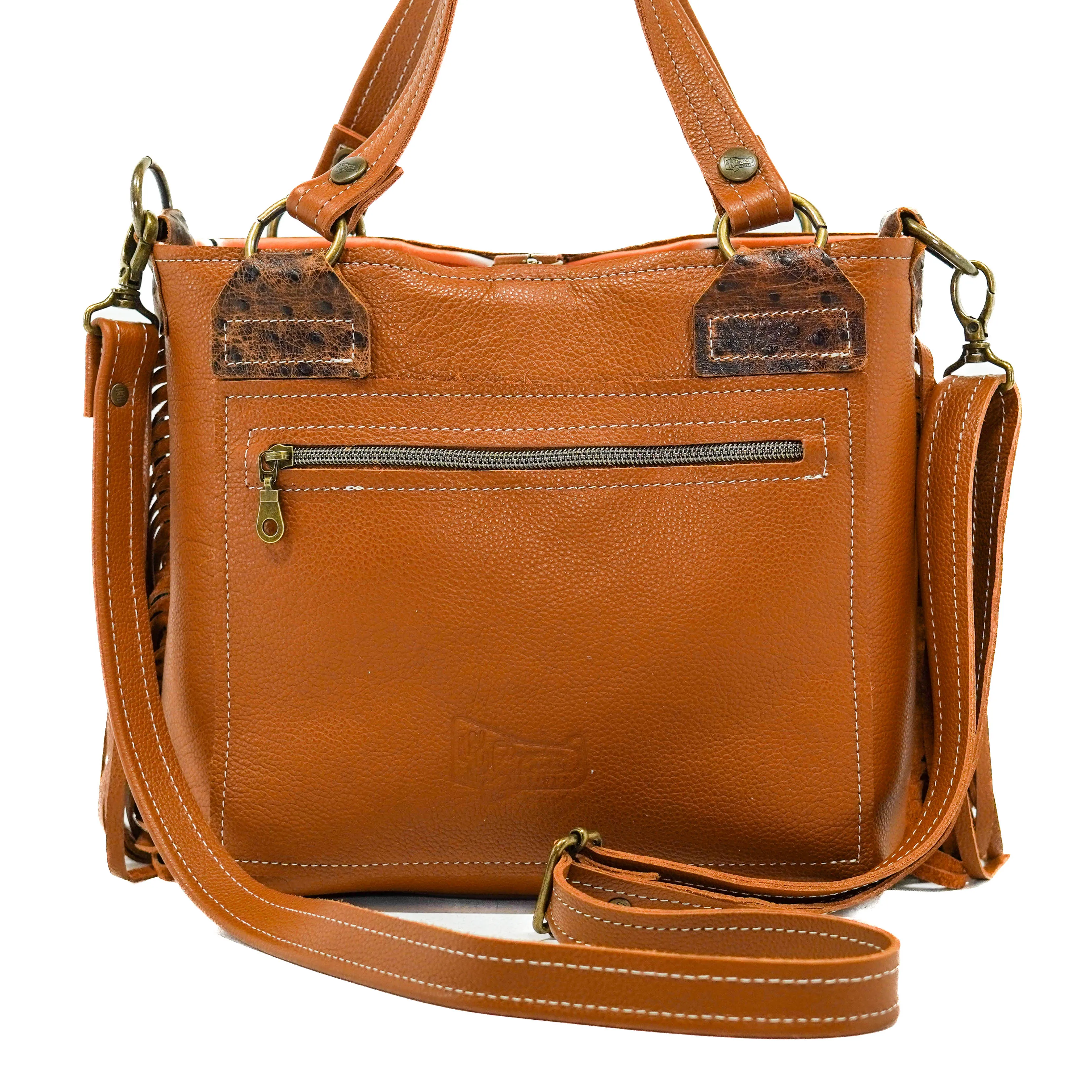 Swift - Ostrich Embossed w/ Dulce De Leche Leather